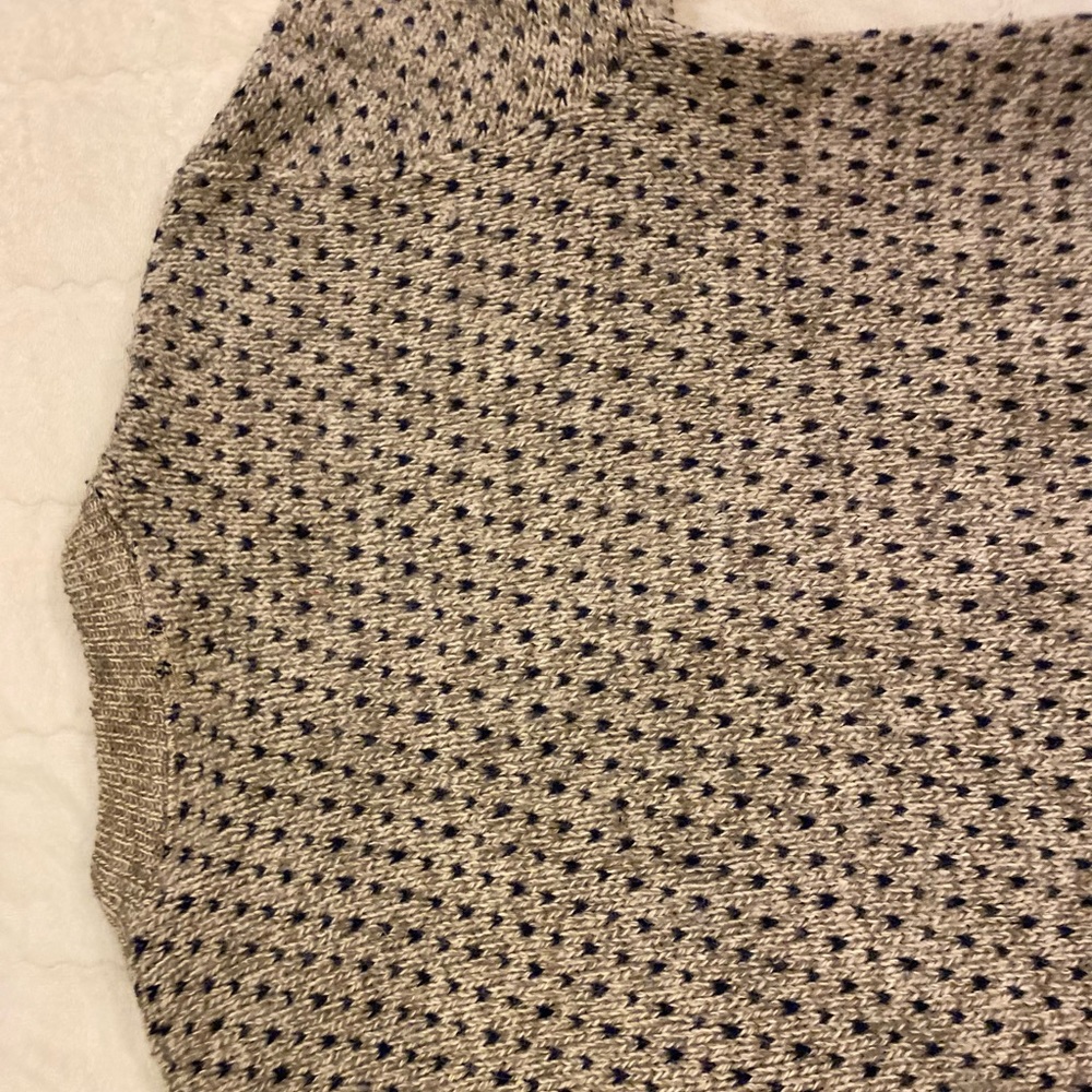 Woolrich button-down sweater in beige and navy blue Birds Eye - Picture 11 of 14